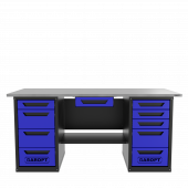Верстак с ящиком двухтумбовый 4 ящиков /5 ящиков 1800*700 синий GAROPT, GT1800Y1Y4Y5.blue