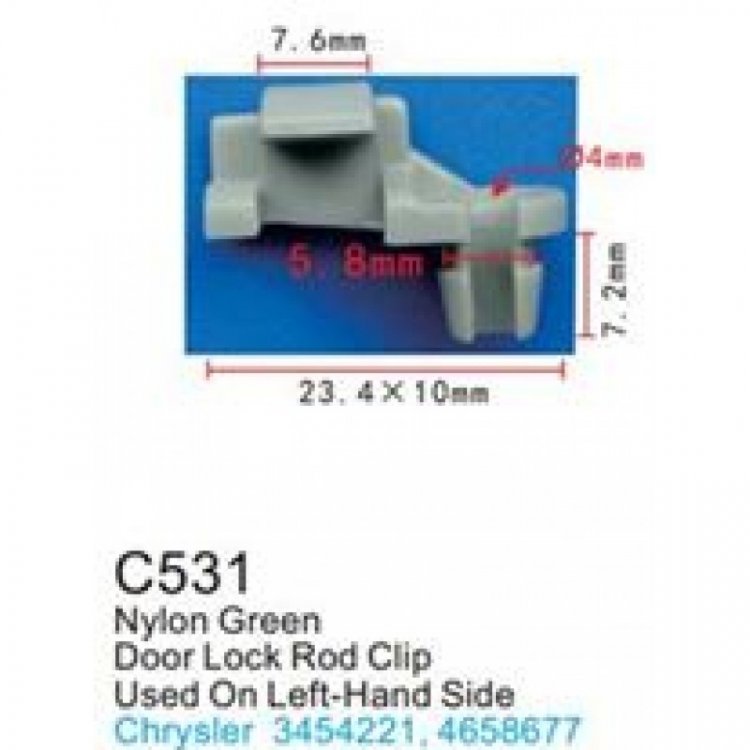 Клипса для крепления внутренней обшивки а/м Крайслер пластиковая (100шт/уп.) Клипса для крепления внутренней обшивки а/м Крайслер пластиковая (100шт/уп.)