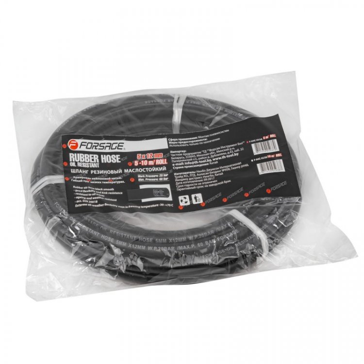 Шланг резиновый армированый бензо-маслостойкий 5х12ммх5м(повышенная гибкость и сопротивление к излому,раб.давл. 20bar,max 60bar,-30C°+70C°,DIN20018)