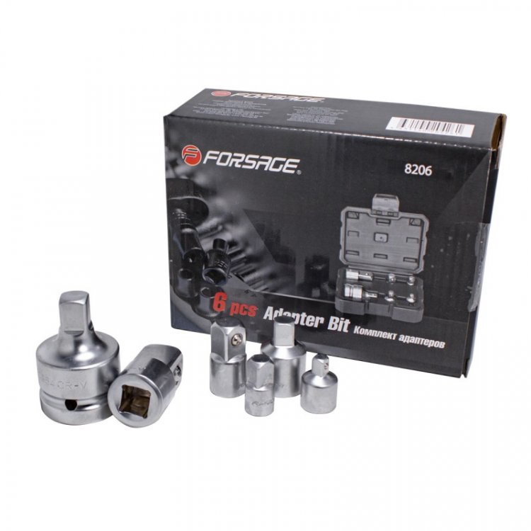 Набор адаптеров 6пр.(1/4''Mx3/8''F,3/8''Mx1/4''F,3/8''Fx1/2''M,1/2''Fx3/8''M,1/2''Fx3/4''M,3/4''Fx1/2''M)в кейсе