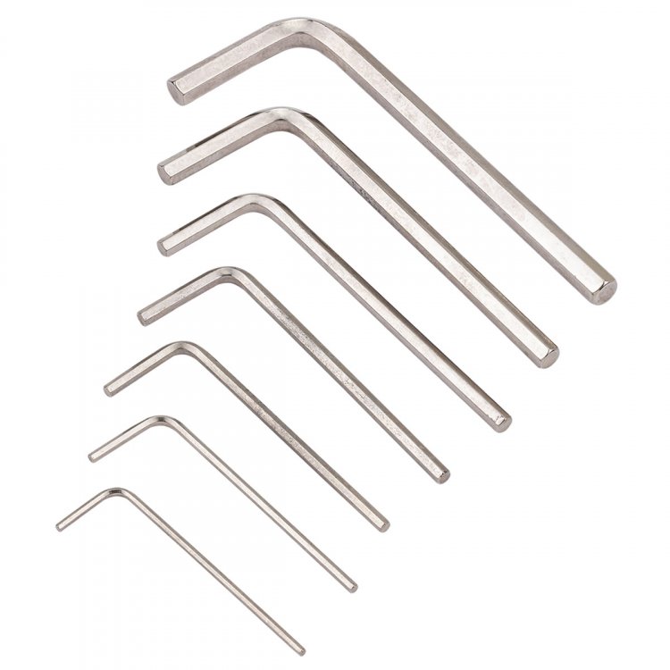 Ключи Г-образные 6-гранные, набор 7пр. (1.27, 1.5, 2, 2.5, 3, 4, 5мм)