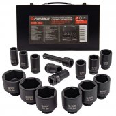 Набор головок ударных глубоких с удлинителем 150мм, 14пр., 3/4" 6гр.(17,19,22,24,27,30,32,36,41,46,50,55,60,65мм),в метал. кейсе Набор головок ударных глубоких с удлинителем 150мм, 14пр., 3/4" 6гр.(17,19,22,24,27,30,32,36,41,46,50,55,60,65мм),в метал. кейсе