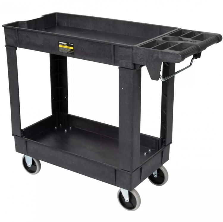 OPT-607S Optimus Тележка пластиковая, 2 полки OPT-607S Optimus Тележка пластиковая, 2 полки