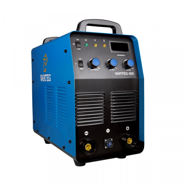 Сварочный аппарат VARTEG 400 - Регулировка горячего старта. Регулировка форсажа дуги (контроль стабилизации дуги). Отключаемый VRD. Антизалипание. Разъем под пульт ДУ. MMA, панельные розетки 35 мм2, напряжение питания: 380В±15%, Диапазон сварочного т Сварочный аппарат VARTEG 400 - Регулировка горячего старта. Регулировка форсажа дуги (контроль стабилизации дуги). Отключаемый VRD. Антизалипание. Разъем под пульт ДУ. MMA, панельные розетки 35 мм2, напряжение питания: 380В±15%, Диапазон сварочного т