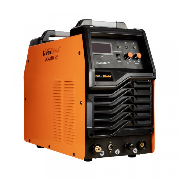 Аппарат плазменной резки Plasma 73  - Надежный 70А аппарат. Способен прорезать сталь до 25мм, а также справляется со всеми сплавами металлов: алюминий, медь и др. ПВ: 60%. Работа от сети 380В±15%. Бесконтактный поджиг дуги. Цифровой дисплей. Встроенн Аппарат плазменной резки Plasma 73  - Надежный 70А аппарат. Способен прорезать сталь до 25мм, а также справляется со всеми сплавами металлов: алюминий, медь и др. ПВ: 60%. Работа от сети 380В±15%. Бесконтактный поджиг дуги. Цифровой дисплей. Встроенн