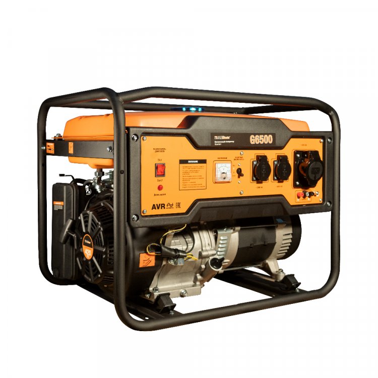 Бензиновый генератор FoxWeld Standart G6500  - Бензиновый электрогенератор предназначен для выработки однофазного, электрического тока напряжением 220 В и частотой 50 Гц.  С его помощью можно осуществлять питание электроприборов, электроинструмента,