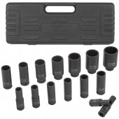 Набор головок ударных глубоких 15пр.,1/2" 12гр.(10,12-17,19,21,22,24,27,30,32,36мм), в пластиковом кейсе Набор головок ударных глубоких 15пр.,1/2" 12гр.(10,12-17,19,21,22,24,27,30,32,36мм), в пластиковом кейсе
