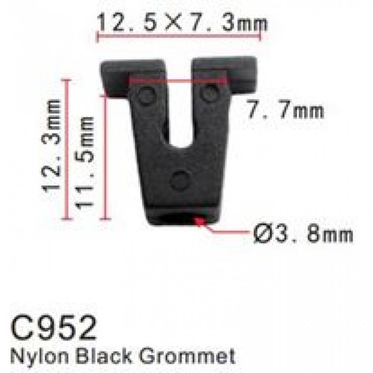 Клипса для крепления внутренней обшивки европейских а/м пластиковая (100шт/уп.)