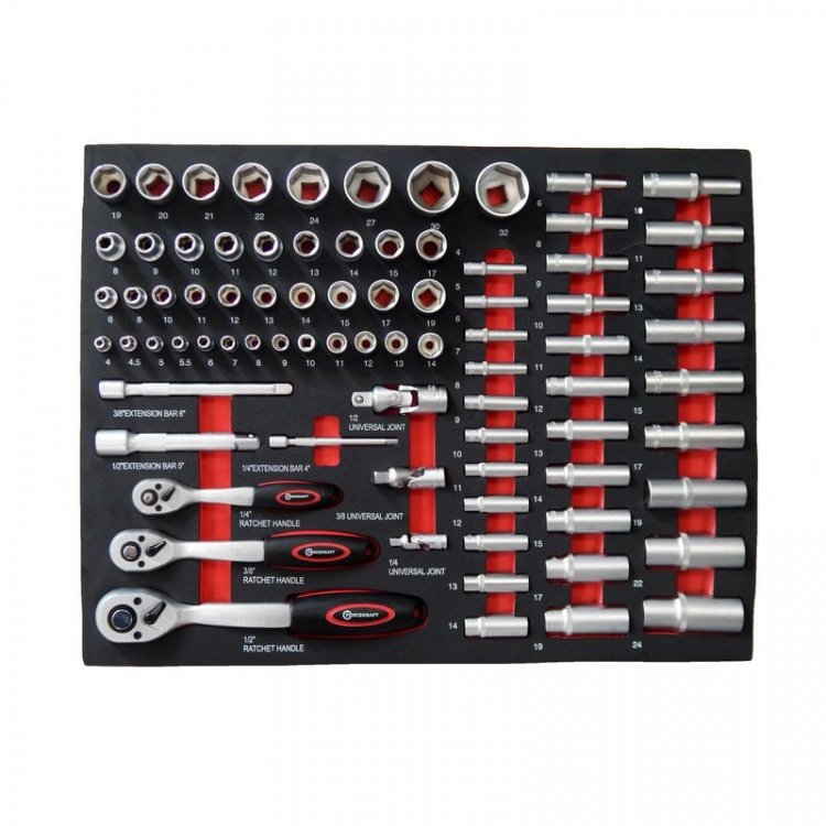 Набор инструментов 80пр. 1/4", 3/8", 1/2" (6гр.) в ложементе