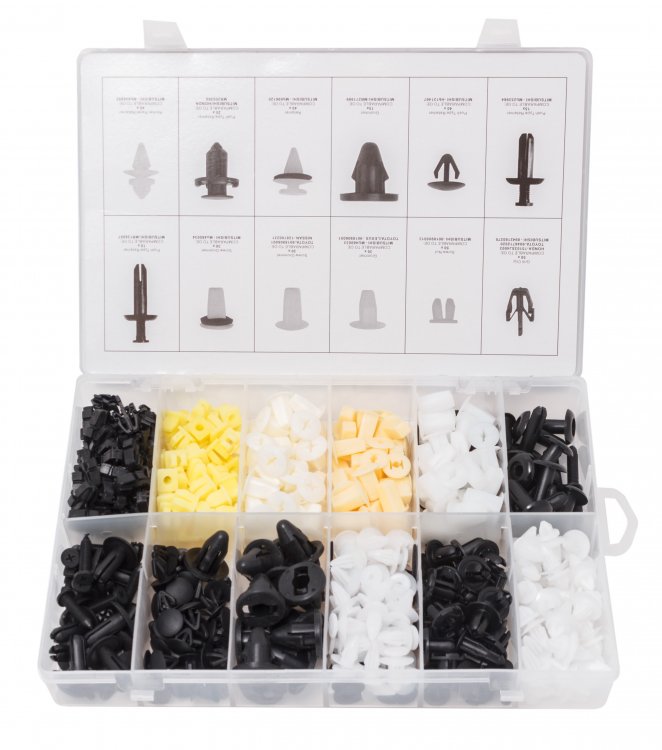 Набор клипс 370пр. (MITSUBSHI), пластиковом органайзере