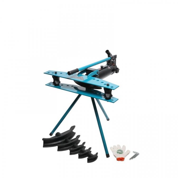 Трубогиб гидравлический ручной горизонтальный 20т (1/2", 3/4", 1", 1-1/4", 1-1/2", 2"; 2-1/2", 3"; ход поршня 250мм; 3 вида профиля)