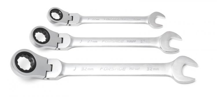 Ключ комбинированный трещоточный с шарниром 30мм