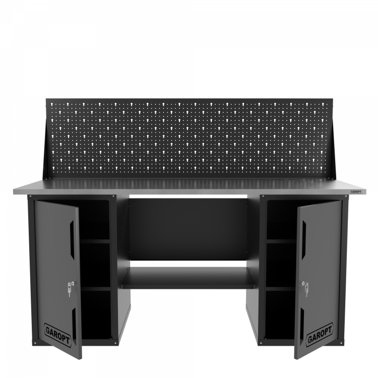 Верстак двухтумбовый с экраном, серый 1800*700 Garopt, GT1800DDPP.grey