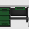 Верстак с ящиком однотумбовый 4 ящика, зеленый 1400*700 Garopt, GT1400STY1Y4.green