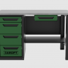 Верстак с ящиком однотумбовый 4 ящика, зеленый 1400*700 Garopt, GT1400STY1Y4.green