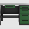 Верстак с ящиком однотумбовый 4 ящика, зеленый 1400*700 Garopt, GT1400STY1Y4.green