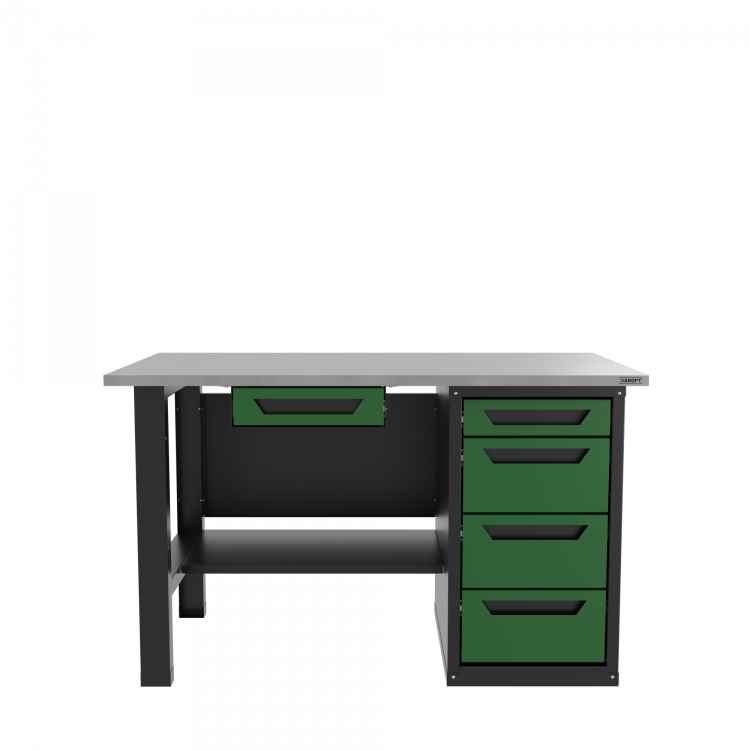 Верстак с ящиком однотумбовый 4 ящика, зеленый 1400*700 Garopt, GT1400STY1Y4.green