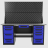 Верстак двухтумбовый 4 ящиков /5 ящиков с двумя экранами и ящиком, 1800*700 синий GAROPT, GT1800Y1Y4Y5PP2.blue Верстак двухтумбовый 4 ящиков /5 ящиков с двумя экранами и ящиком, 1800*700 синий GAROPT, GT1800Y1Y4Y5PP2.blue