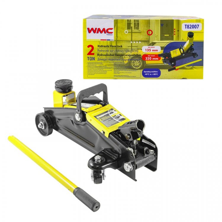 Домкрат подкатной гидравлический 2 т (h min 135мм, h max 320мм) Домкрат подкатной гидравлический 2 т (h min 135мм, h max 320мм)