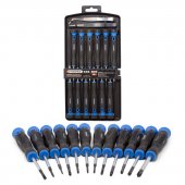 Набор отверток ювелирных с пинцетами 14пр.(SL: 1.5, 2.0, 2.5 PH: 00, 0 ,1 TORX: T5, T6, T7, T8, T9, T10), в пластиковом держателе