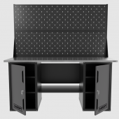 Верстак двухтумбовый с двумя экранами, серый 1800*700 Garopt, GT1800DDPP2.grey