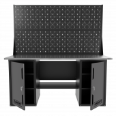 Верстак двухтумбовый с двумя экранами, серый 1800*700 Garopt, GT1800DDPP2.grey