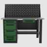 Верстак однотумбовый 4 ящика с экраном и ящиком, зеленый 1400*700 Garopt, GT1400STY1Y4PP.green