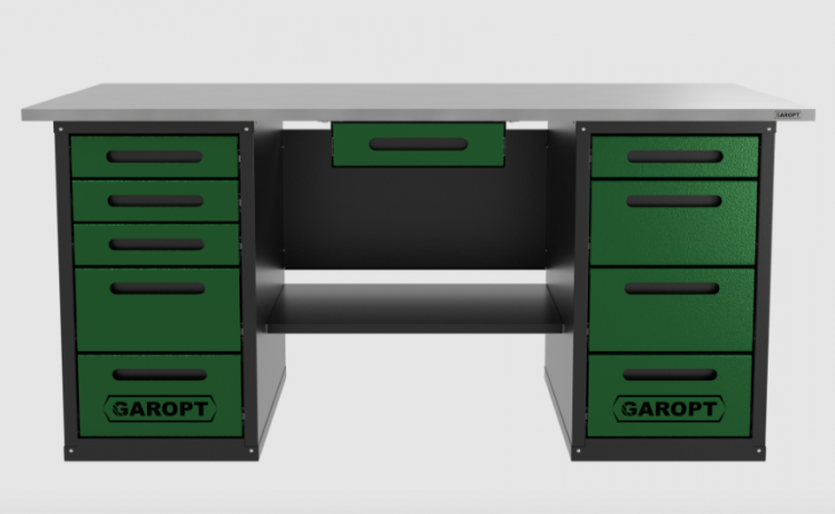Верстак с ящиком двухтумбовый 4 ящиков /5 ящиков 1800*700 зеленый GAROPT, GT1800Y1Y4Y5.green Верстак с ящиком двухтумбовый 4 ящиков /5 ящиков 1800*700 зеленый GAROPT, GT1800Y1Y4Y5.green