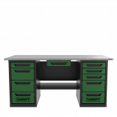 Верстак с ящиком двухтумбовый 4 ящиков /5 ящиков 1800*700 зеленый GAROPT, GT1800Y1Y4Y5.green