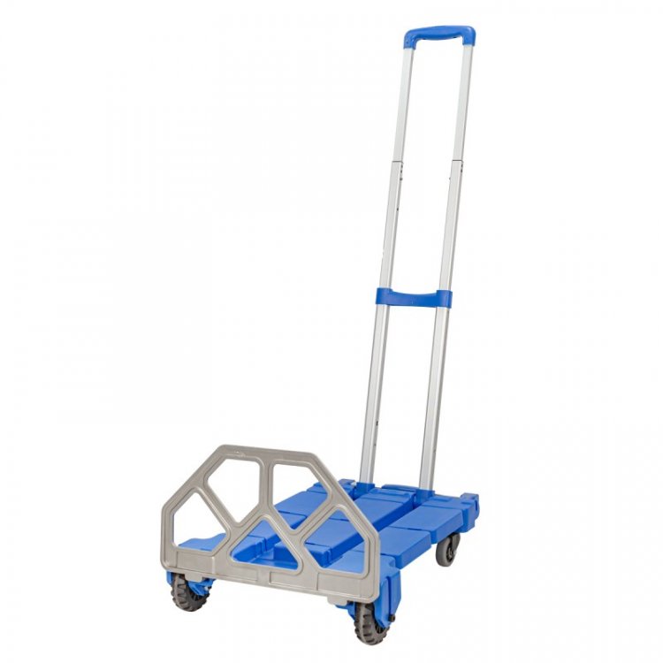 Тележка складная платформенная/для багажа с телескопич. ручкой+набор эластичных шнуров(в разложенном виде:53х43х110см,в сложенном:59х43х13см,г/п200кг)