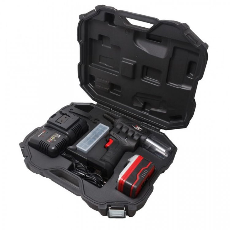 Заклепочник аккумуляторный (18V, 4.0AH, LI-ION, 9000Нм, размеры адаптеров для заклепок-2.4, 3.2, 4.0, 5.0), в кейсе Заклепочник аккумуляторный (18V, 4.0AH, LI-ION, 9000Нм, размеры адаптеров для заклепок-2.4, 3.2, 4.0, 5.0), в кейсе