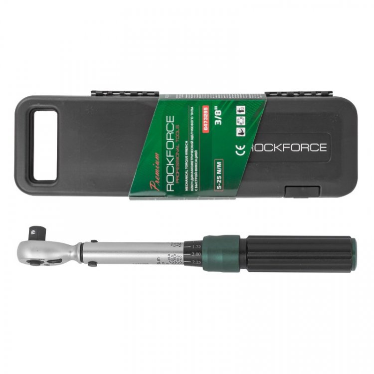 Ключ динамометрический щелчкового типа с быстрой фиксацией "Premium" 5-25Нм,3/8",в пластиковом кейсе