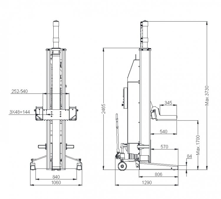 Колонны подкатные г/п 4х8,5 т. электрогидравлические беспроводные Колонны подкатные г/п 4х8,5 т. электрогидравлические беспроводные