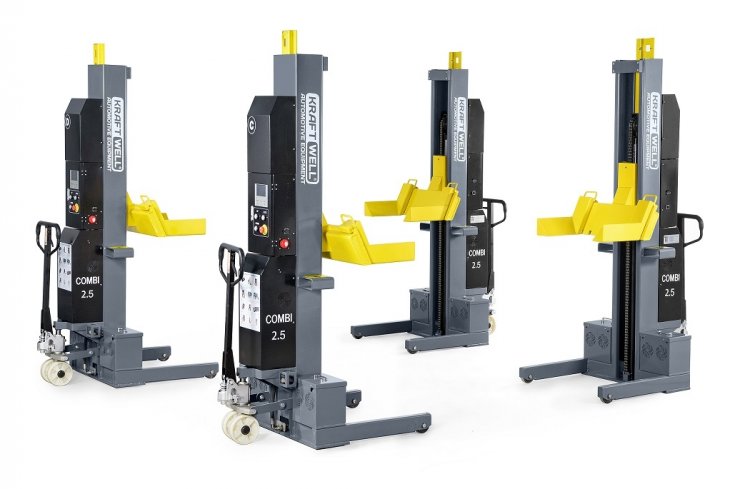Колонны подкатные г/п 4х2,5 т. электрогидравлические беспроводные KraftWell арт. COMBI2.5