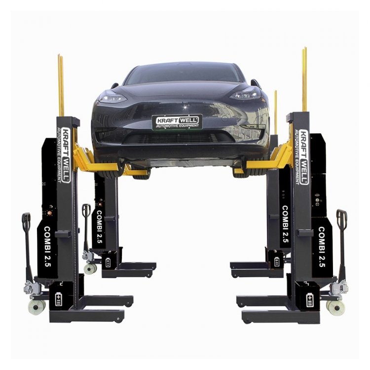 Колонны подкатные г/п 4х2,5 т. электрогидравлические беспроводные KraftWell арт. COMBI2.5