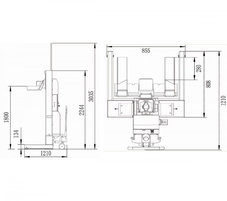 Колонны подкатные г/п 4х2,5 т. электрогидравлические беспроводные KraftWell арт. COMBI2.5