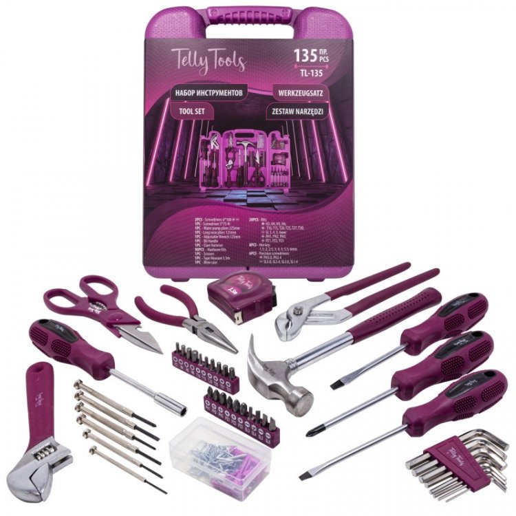 Набор инструментов 135пр.(шарнирно-губцевый,отвертки,биты,молоток,рулетка,расходник)в кейсе Набор инструментов 135пр.(шарнирно-губцевый,отвертки,биты,молоток,рулетка,расходник)в кейсе