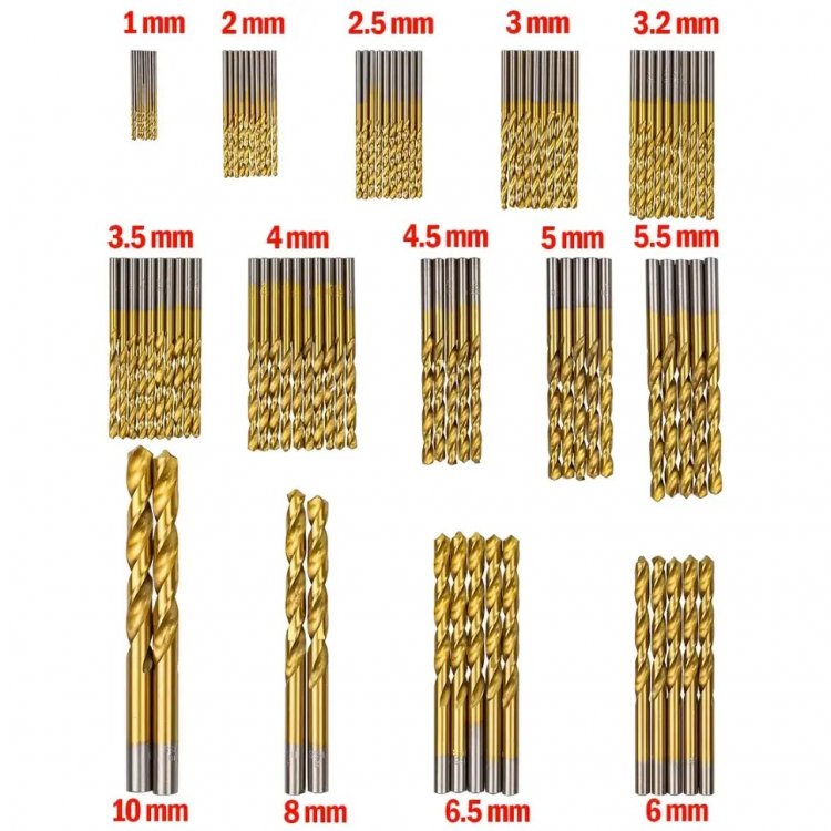 Набор сверл по металлу,100пр.(1,2,2.5,3,3.2,3.5,4-по 10шт;4.5,5,5.5,6,6.5-по 5шт;8,10-по 2шт)в кейсе Набор сверл по металлу,100пр.(1,2,2.5,3,3.2,3.5,4-по 10шт;4.5,5,5.5,6,6.5-по 5шт;8,10-по 2шт)в кейсе