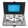 Набор метчиков и плашек метрич. 40пр(М3х0.5/0.6, М4х0.7/0.75, М5х0.8/0.9, М6х0.75/1, М7х0.75/1,М8х1/1.25, М10х1.25/1.5, М12х1.5/1.75)в метал. кейсе