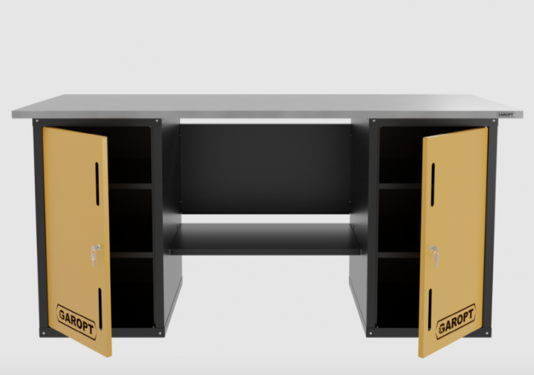 Верстак двухтумбовый, желтый 1800*700 Garopt, GT1800DD.yell Верстак двухтумбовый, желтый 1800*700 Garopt, GT1800DD.yell