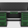 Верстак двухтумбовый 4 ящиков /5 ящиков с экраном и ящиком, 1800*700 зеленый GAROPT, GT1800Y1Y4Y5PP.green Верстак двухтумбовый 4 ящиков /5 ящиков с экраном и ящиком, 1800*700 зеленый GAROPT, GT1800Y1Y4Y5PP.green
