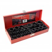 Набор головок ударных 20пр.,1/2"(8-24, 27, 30, 32мм), в металлическом кейсе Набор головок ударных 20пр.,1/2"(8-24, 27, 30, 32мм), в металлическом кейсе