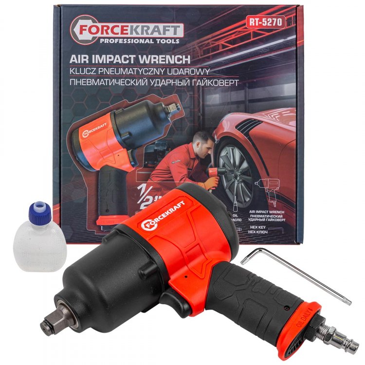 Пневмогайковерт ударный''Twin Hammer''с регулировкой 1/2''(720Hм,7500об/мин,6.3bar,236л/мин,штуцер 1/4")