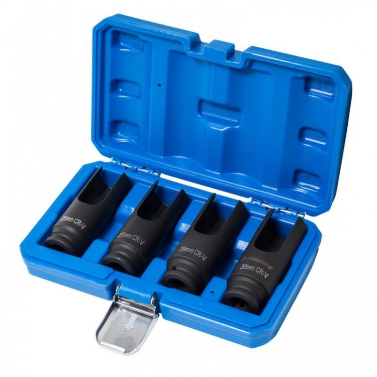 Набор головок разрезных для дизельных форсунок, 4пр.(L-100мм, 25,27,29,30мм), в кейсе Набор головок разрезных для дизельных форсунок, 4пр.(L-100мм, 25,27,29,30мм), в кейсе