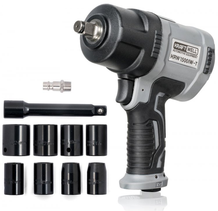 Гайковерт пневматический 1/2, 1500 Нм с комплектом ударных головок Гайковерт пневматический 1/2, 1500 Нм с комплектом ударных головок