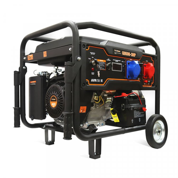 Бензиновый генератор FoxWeld Expert G9500-3 HP -  	 Бензиновый электрогенератор предназначен для выработки как однофазного электрического тока напряжением 400 В и частотой 50 Гц,          так и трёхфазного электрического тока напряжением 400 В и част
