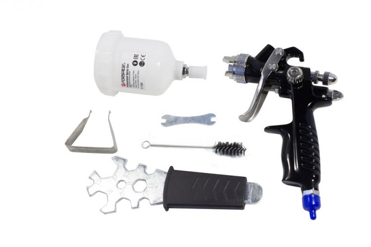 Краскораспылитель с верхним пластиковым бачком (100мл,1.0мм,2.0Bar,80-130л/мин)