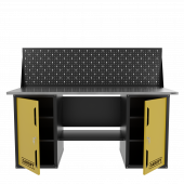 Верстак двухтумбовый с экраном, желтый 1800*700 Garopt, GT1800DDPP.yell