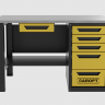 Верстак с ящиком однотумбовый 5 ящиков, желтый 1400*700 Garopt, GT1400STY1Y5.yell