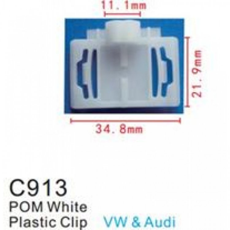 Клипса для крепления внутренней обшивки европейских а/м пластиковая (100шт/уп.)